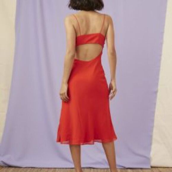 Finders Keepers Nostalgia Midi Slip Dress 20190362 Women's Red Size 8 NWT - Picture 9 of 16